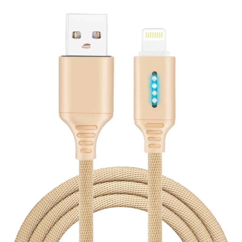 8 Pin Interface Zinc Alloy Marquee Luminous Intelligent Automatic Power off Charging Data Cable(glod) 8 Pin Interface Zinc Alloy Marquee Luminous Intelligent Automatic Power off Charging Data Cable(glod)