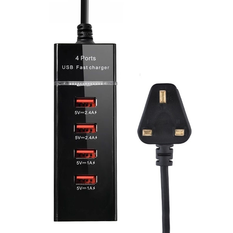 5V 4.1A 4 USB Ports Charger Adapter with Power Plug Cable, Cable Length: 1.5m, UK Plug 5V 4.1A 4 USB Ports Charger Adapter with Power Plug Cable, Cable Length: 1.5m, UK Plug