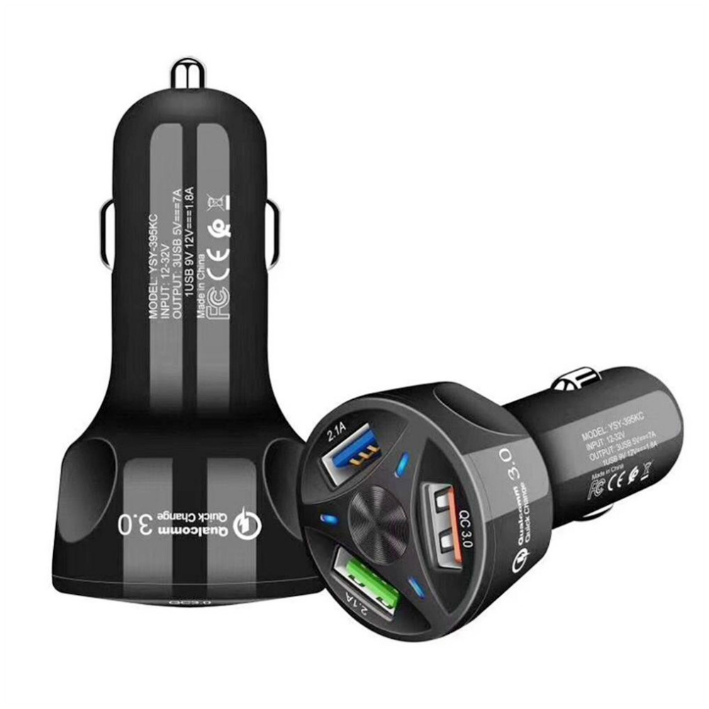 YSY-395KC QC3.0 3 USB 35W High Power Vehicle Charger / Mobile Phone Tablet Universal Vehicle Charger(Black) YSY-395KC QC3.0 3 USB 35W High Power Vehicle Charger / Mobile Phone Tablet Universal Vehicle Charger(Black)
