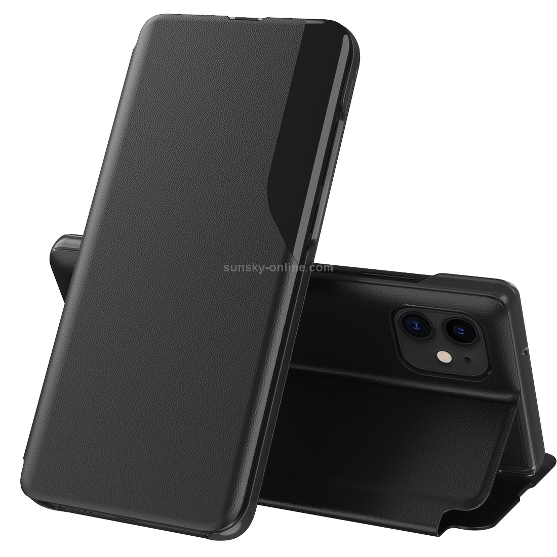 For iPhone 12 / 12 Pro Attraction Flip Holder Leather Phone Case(Black) For iPhone 12 / 12 Pro Attraction Flip Holder Leather Phone Case(Black)