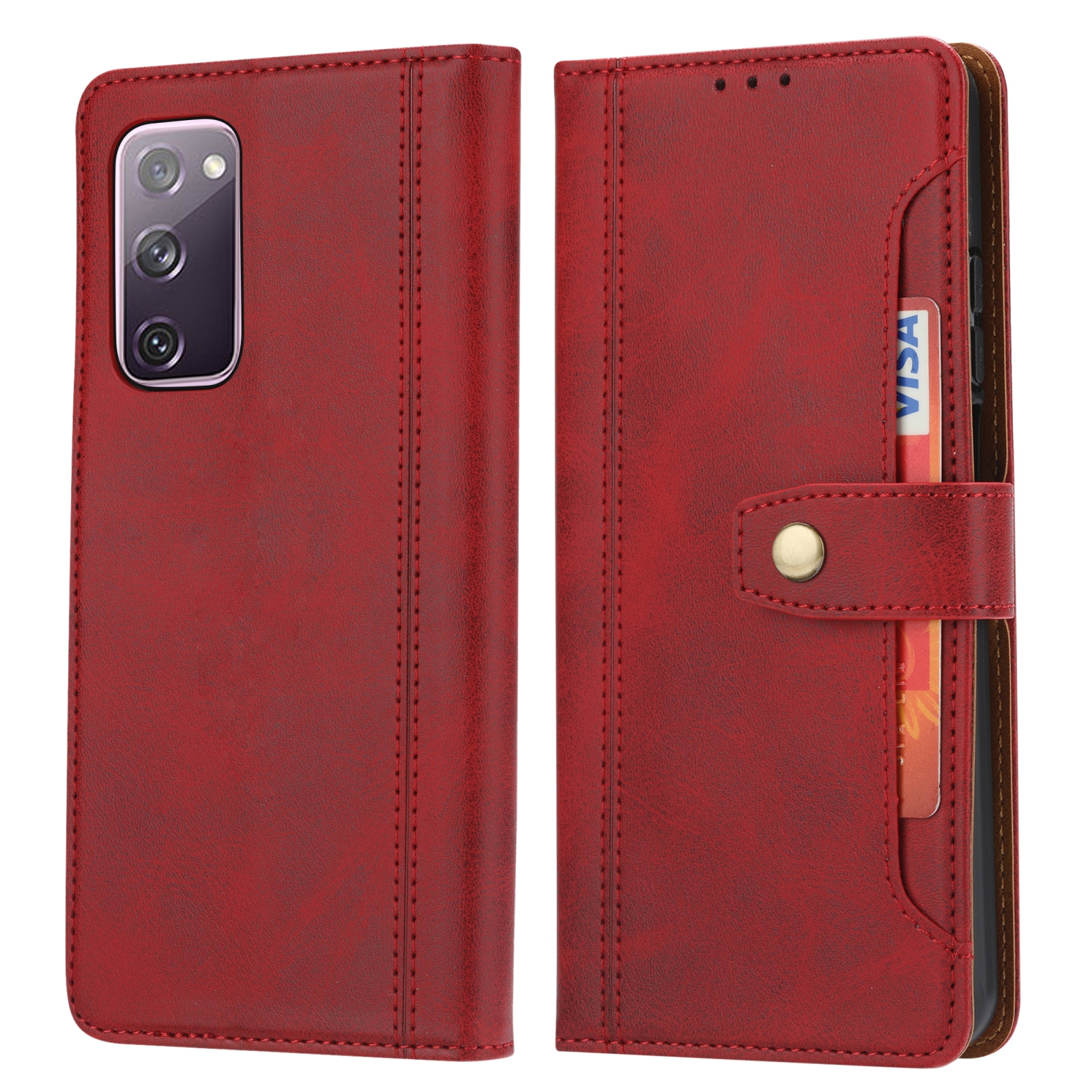 For Samsung Galaxy S20 FE / S20 Lite Calf Texture Double Fold Clasp Horizontal Flip Leather Case with Photo Frame & Holder & Card Slots & Wallet(Red) For Samsung Galaxy S20 FE / S20 Lite Calf Texture Double Fold Clasp Horizontal Flip Leather Case with Photo Frame & Holder & Card Slots & Wallet(Red)