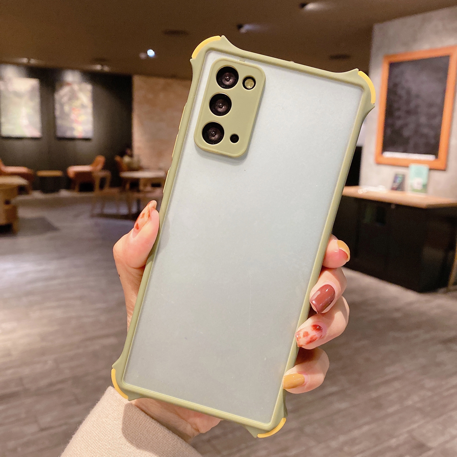 For Galaxy Note20 TPU + PC Four-Corner Shockproof Skin-feel Case(Green) For Galaxy Note20 TPU + PC Four-Corner Shockproof Skin-feel Case(Green)