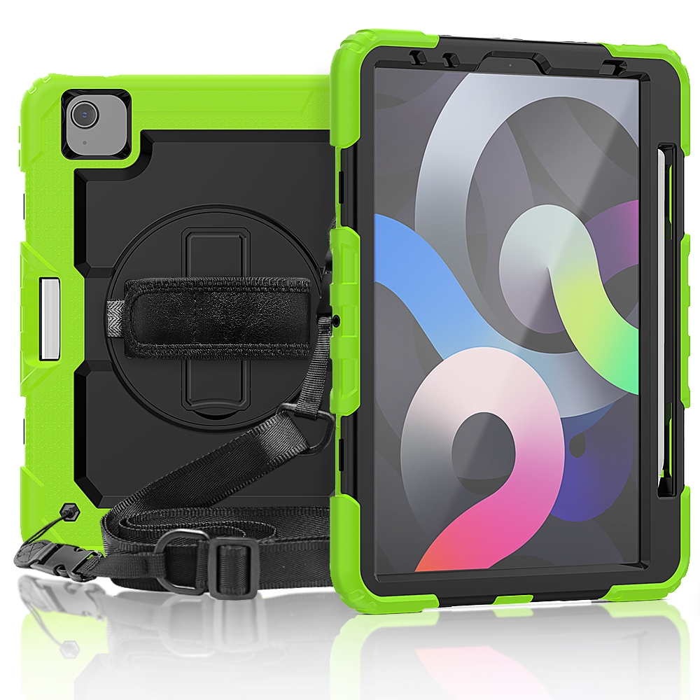 For iPad Air 2022 / 2020 10.9 Shockproof Black Silica Gel + Colorful PC Protective Case(Green) For iPad Air 2022 / 2020 10.9 Shockproof Black Silica Gel + Colorful PC Protective Case(Green)