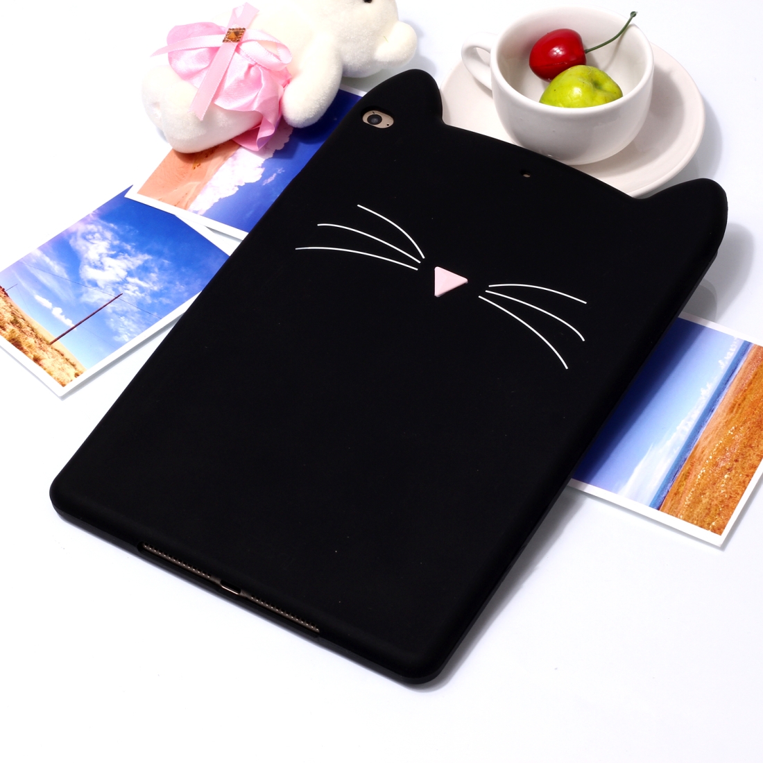 Cat Whiskers Pattern Silicone Protective Case for iPad 9.7 (2018) & iPad 9.7 (2017) & Pro 9.7 inch & Air 2 & Air(black) Cat Whiskers Pattern Silicone Protective Case for iPad 9.7 (2018) & iPad 9.7 (2017) & Pro 9.7 inch & Air 2 & Air(black)