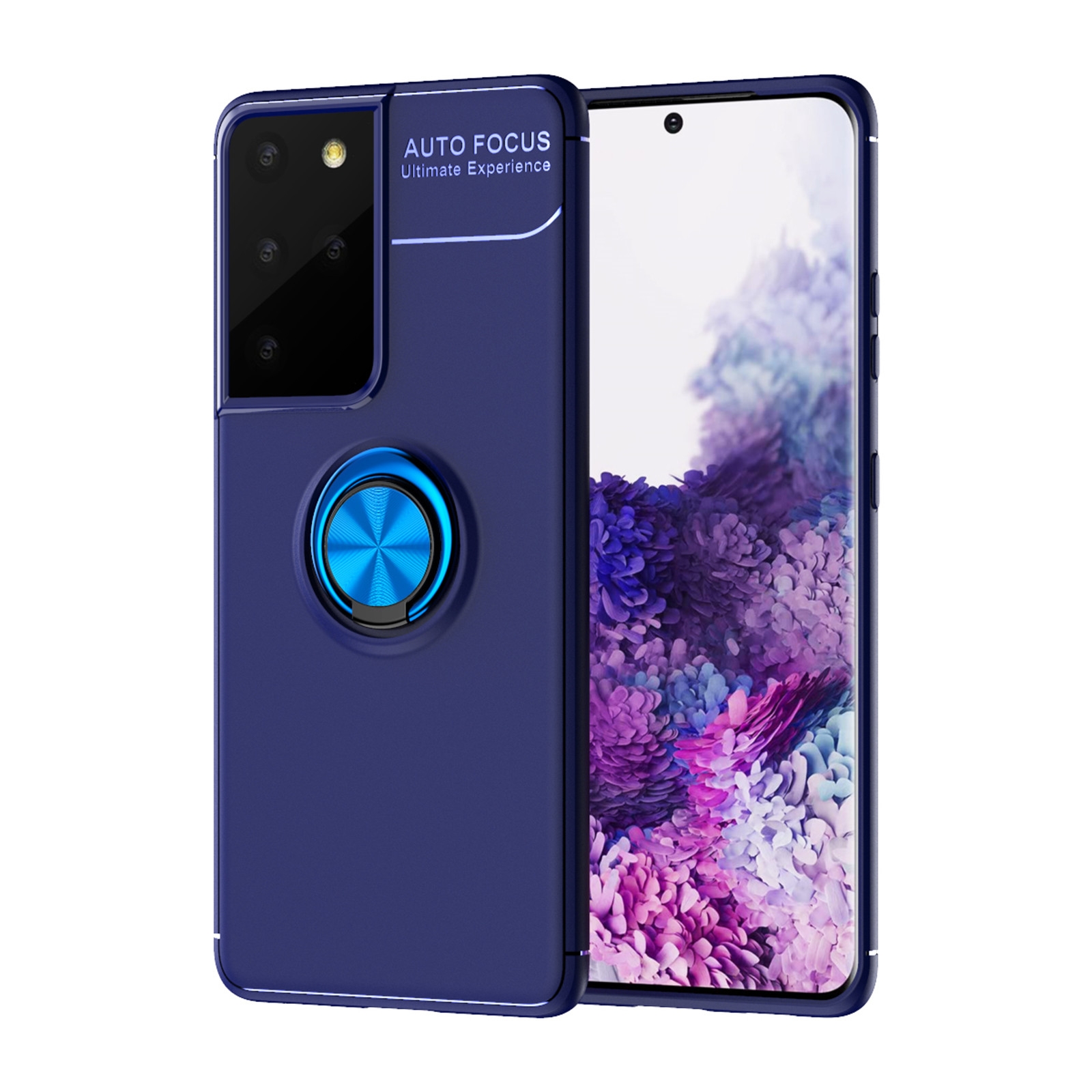 For Samsung Galaxy S21 Ultra 5G Metal Ring Holder 360 Degree Rotating TPU Case(Blue+Blue) For Samsung Galaxy S21 Ultra 5G Metal Ring Holder 360 Degree Rotating TPU Case(Blue+Blue)