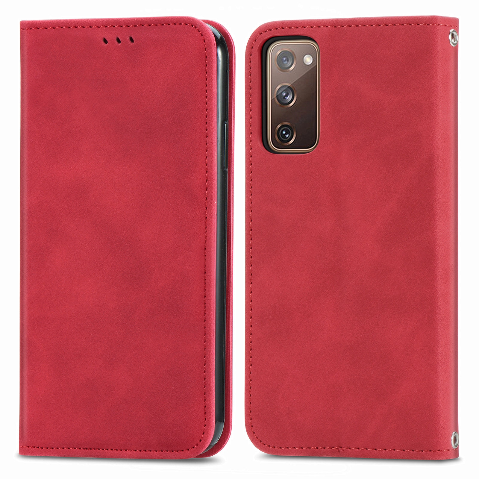 Retro Skin Feel Business Magnetic Horizontal Flip Leather Case With Holder & Card Slots & Wallet & Photo Frame For Samsung Galaxy S20 FE(Red) Retro Skin Feel Business Magnetic Horizontal Flip Leather Case With Holder & Card Slots & Wallet & Photo Frame For Samsung Galaxy S20 FE(Red)
