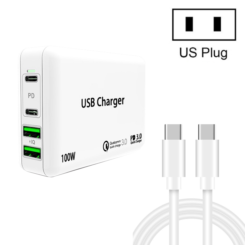 PD65W-A9 PD 65W Dual Dort USB-C / Type-C + Dual USB Charger with 5A USB-C / Type-C to USB-C / Type-C Fast Charging Cable for Apple MacBook Series US Plug PD65W-A9 PD 65W Dual Dort USB-C / Type-C + Dual USB Charger with 5A USB-C / Type-C to USB-C / Type-C Fast Charging Cable for Apple MacBook Series US Plug