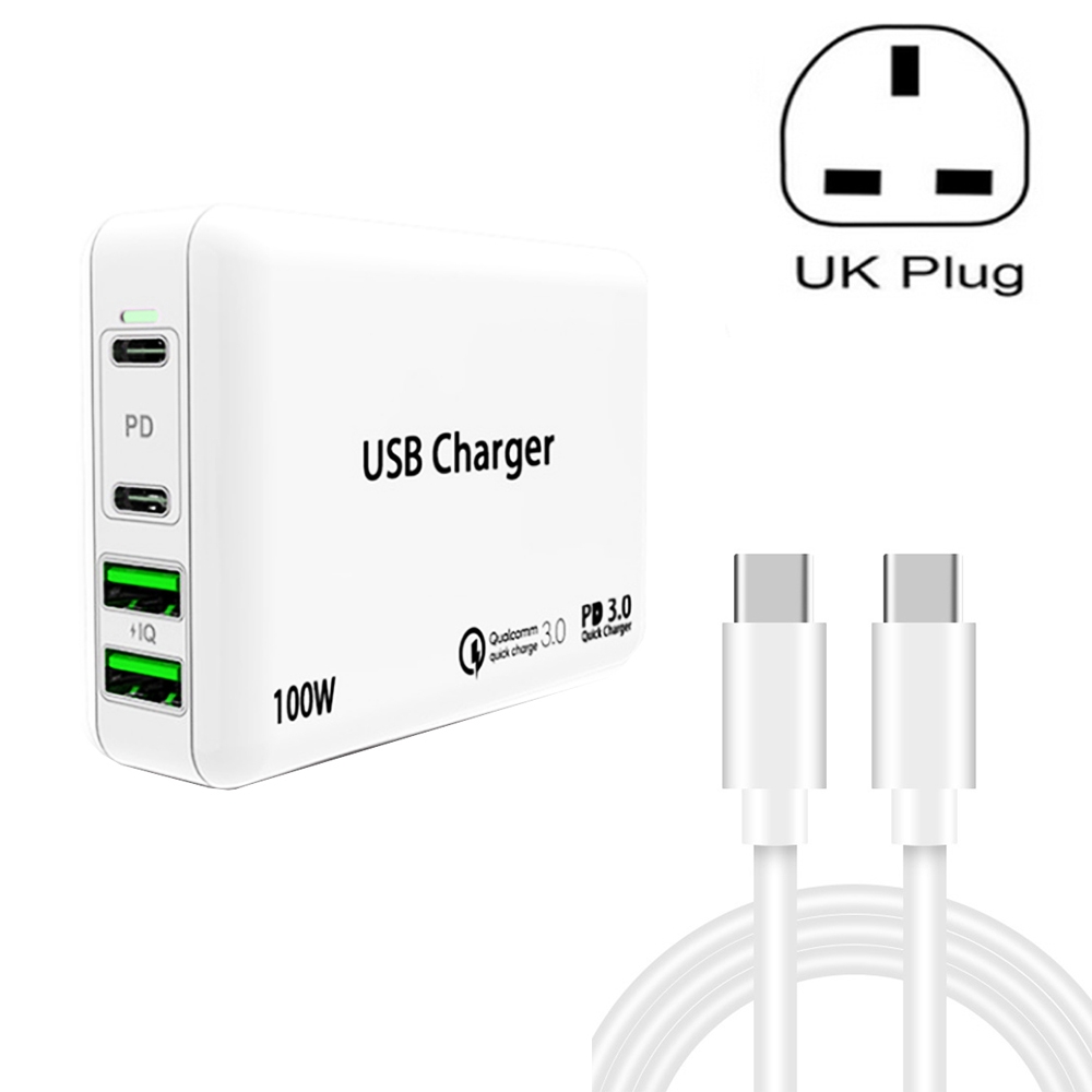 PD65W-A9 PD 65W Dual Dort USB-C / Type-C + Dual USB Charger with 5A USB-C / Type-C to USB-C / Type-C Fast Charging Cable for Apple MacBook Series UK Plug PD65W-A9 PD 65W Dual Dort USB-C / Type-C + Dual USB Charger with 5A USB-C / Type-C to USB-C / Type-C Fast Charging Cable for Apple MacBook Series UK Plug