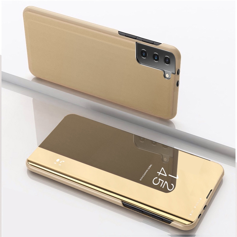 For Samsung Galaxy S21 5G Plated Mirror Horizontal Flip Leather Case with Holder(Gold) For Samsung Galaxy S21 5G Plated Mirror Horizontal Flip Leather Case with Holder(Gold)