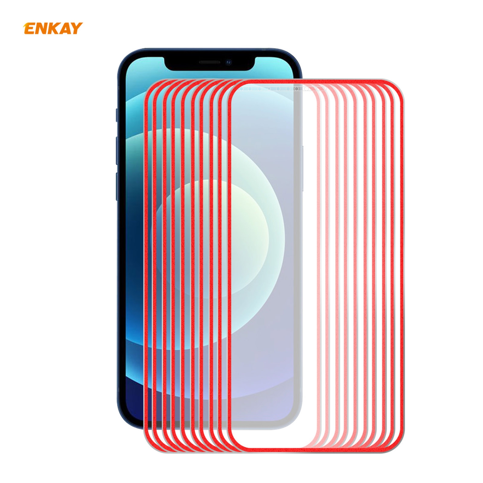 For iPhone 12 / 12 Pro 10pcs ENKAY Hat-Prince 0.2mm 9H Titanium Alloy Curved Edge Explosion-proof Tempered Glass Full Coverage Screen Protector(Red) For iPhone 12 / 12 Pro 10pcs ENKAY Hat-Prince 0.2mm 9H Titanium Alloy Curved Edge Explosion-proof Tempered Glass Full Coverage Screen Protector(Red)