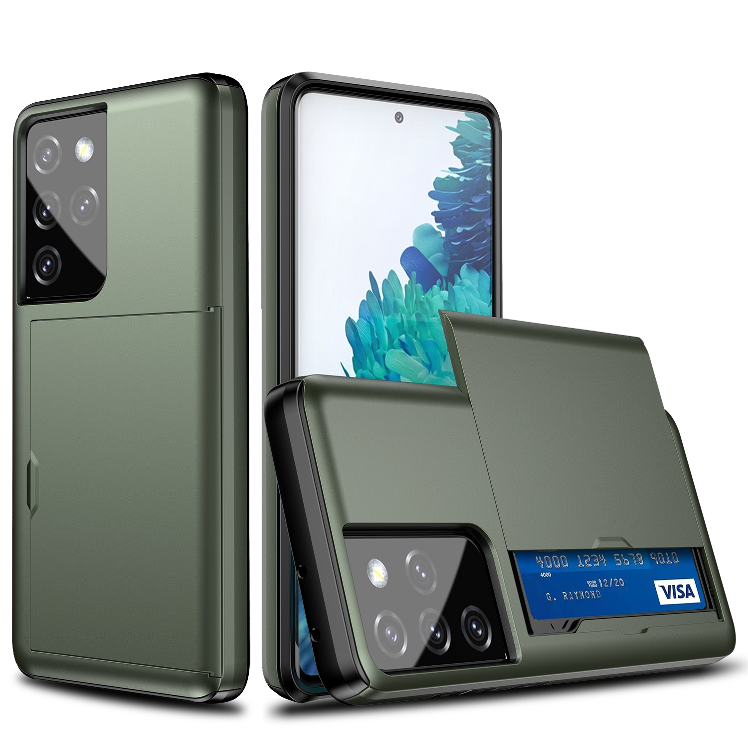For Samsung Galaxy S21 Ultra 5G Shockproof Armor Protective Case with Card Slot(Army Green) For Samsung Galaxy S21 Ultra 5G Shockproof Armor Protective Case with Card Slot(Army Green)
