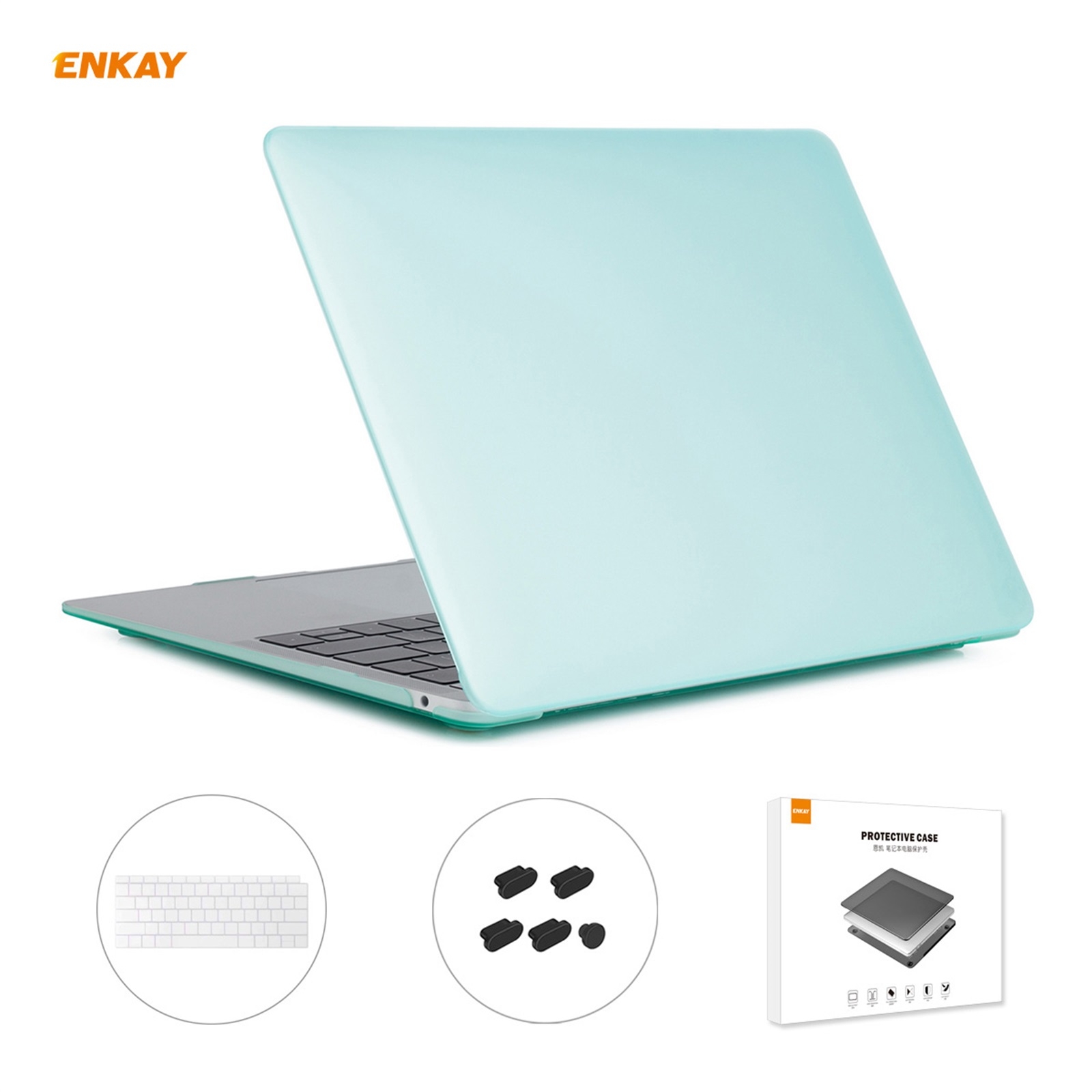 ENKAY 3 in 1 Matte Laptop Protective Case + US Version TPU Keyboard Film + Anti-dust Plugs Set for MacBook Air 13.3 inch A1932 (2018)(Green) ENKAY 3 in 1 Matte Laptop Protective Case + US Version TPU Keyboard Film + Anti-dust Plugs Set for MacBook Air 13.3 inch A1932 (2018)(Green)
