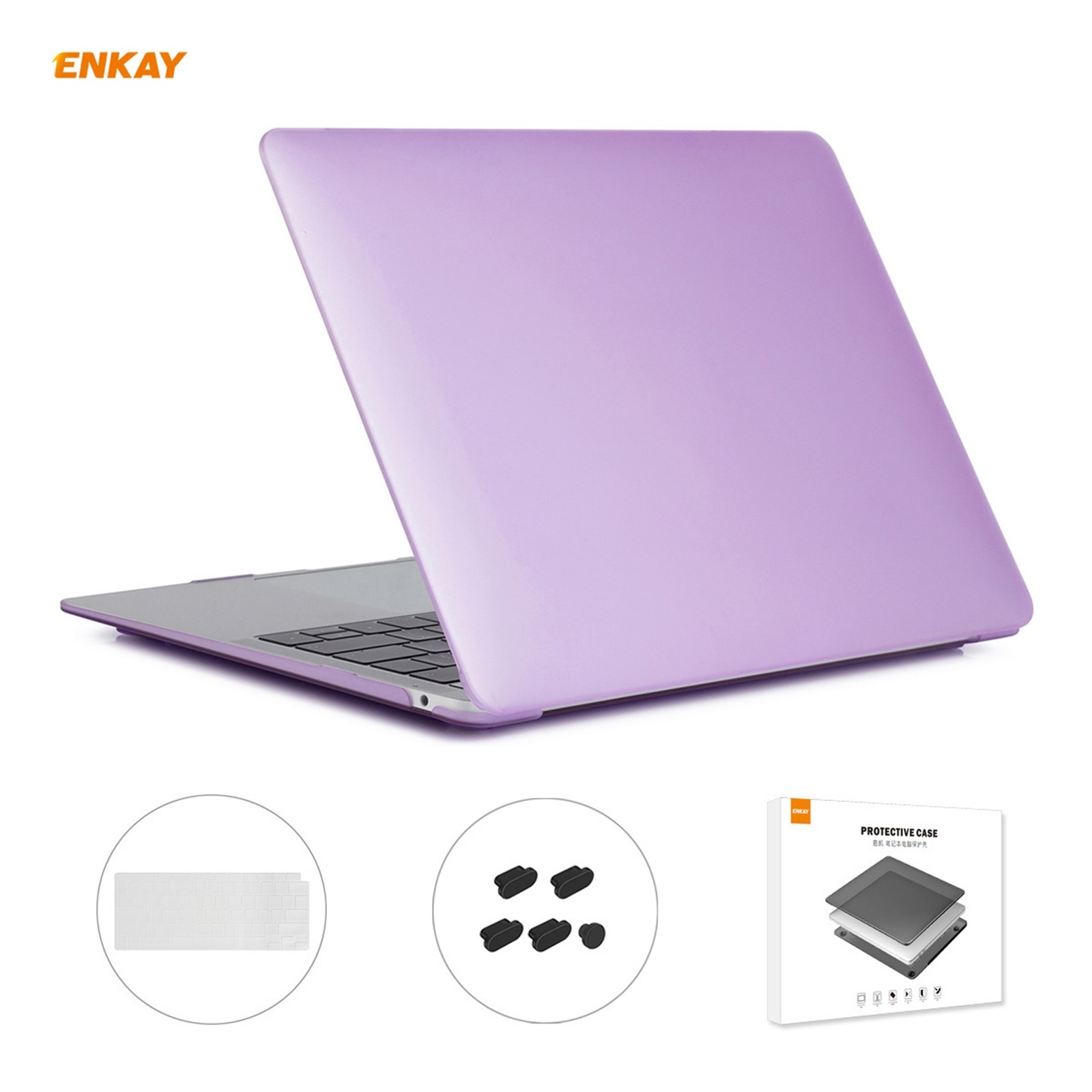 ENKAY 3 in 1 Matte Laptop Protective Case + EU Version TPU Keyboard Film + Anti-dust Plugs Set for MacBook Air 13.3 inch A2179 & A2337 (2020)(Purple) ENKAY 3 in 1 Matte Laptop Protective Case + EU Version TPU Keyboard Film + Anti-dust Plugs Set for MacBook Air 13.3 inch A2179 & A2337 (2020)(Purple)