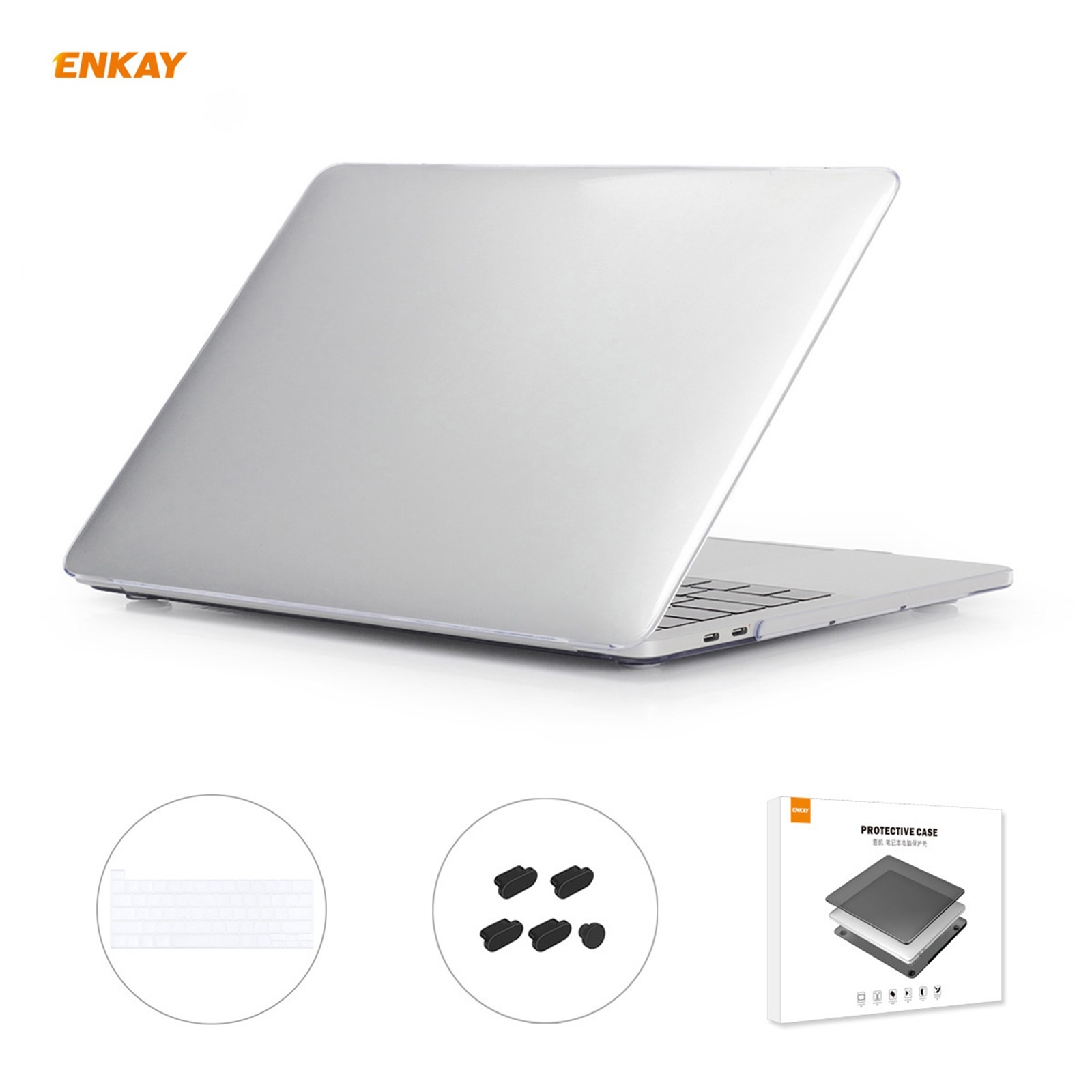 ENKAY 3 in 1 Crystal Laptop Protective Case + EU Version TPU Keyboard Film + Anti-dust Plugs Set for MacBook Pro 16 inch A2141 (with Touch Bar)(Transparent) ENKAY 3 in 1 Crystal Laptop Protective Case + EU Version TPU Keyboard Film + Anti-dust Plugs Set for MacBook Pro 16 inch A2141 (with Touch Bar)(Transparent)