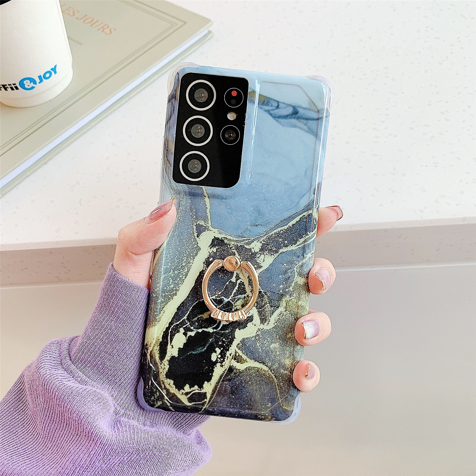 Four Corners Anti-Shattering Gold Marble IMD Phone Case with Metal Rhinestone Ring Holder For Samsung Galaxy S20 FE / S20 Lite(Black LQ1) Four Corners Anti-Shattering Gold Marble IMD Phone Case with Metal Rhinestone Ring Holder For Samsung Galaxy S20 FE / S20 Lite(Black LQ1)