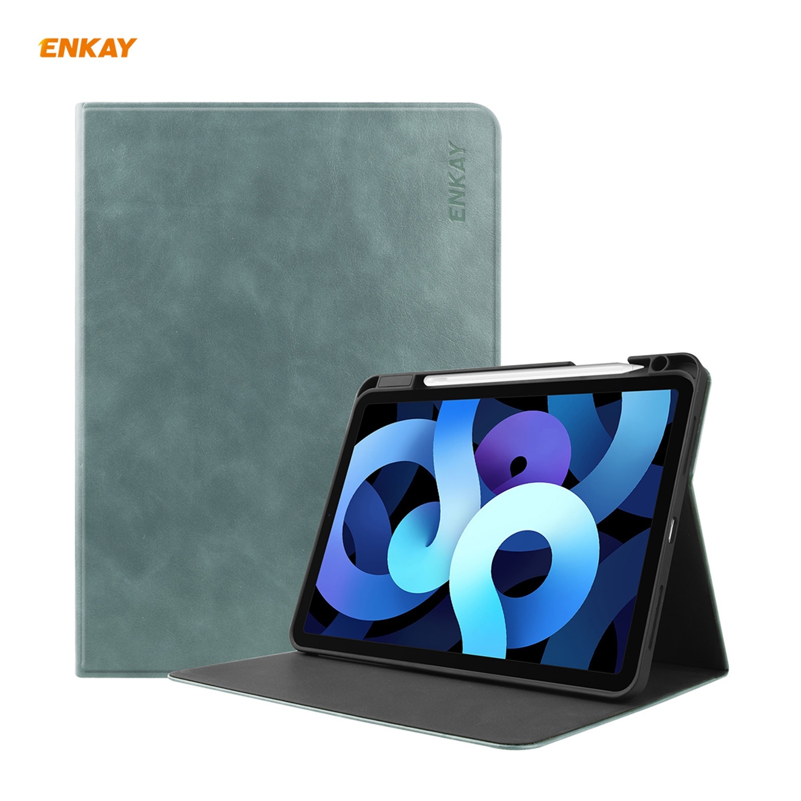 ENKAY ENK-8024 Cow Texture PU Leather + TPU Smart Case with Pen Slot foriPad Air 2022 / 2020 10.9 / iPad Pro 11 (2018)(Green) ENKAY ENK-8024 Cow Texture PU Leather + TPU Smart Case with Pen Slot foriPad Air 2022 / 2020 10.9 / iPad Pro 11 (2018)(Green)