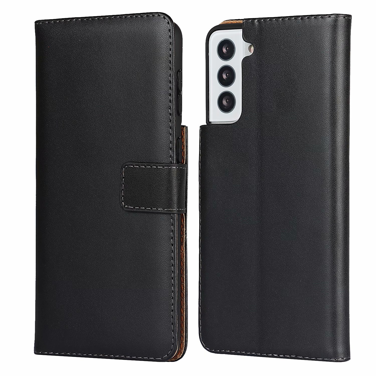 Plain Texture Cowhide Leather Horizontal Flip Case with Magnetic Clasp & Holder & Card Slots & Wallet For Samsung Galaxy S21 Plus 5G(Black) Plain Texture Cowhide Leather Horizontal Flip Case with Magnetic Clasp & Holder & Card Slots & Wallet For Samsung Galaxy S21 Plus 5G(Black)