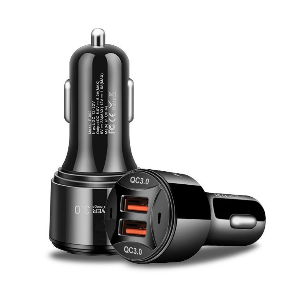 TE-092 36W Dual QC3.0 USB Fast Car Charger(Black) TE-092 36W Dual QC3.0 USB Fast Car Charger(Black)
