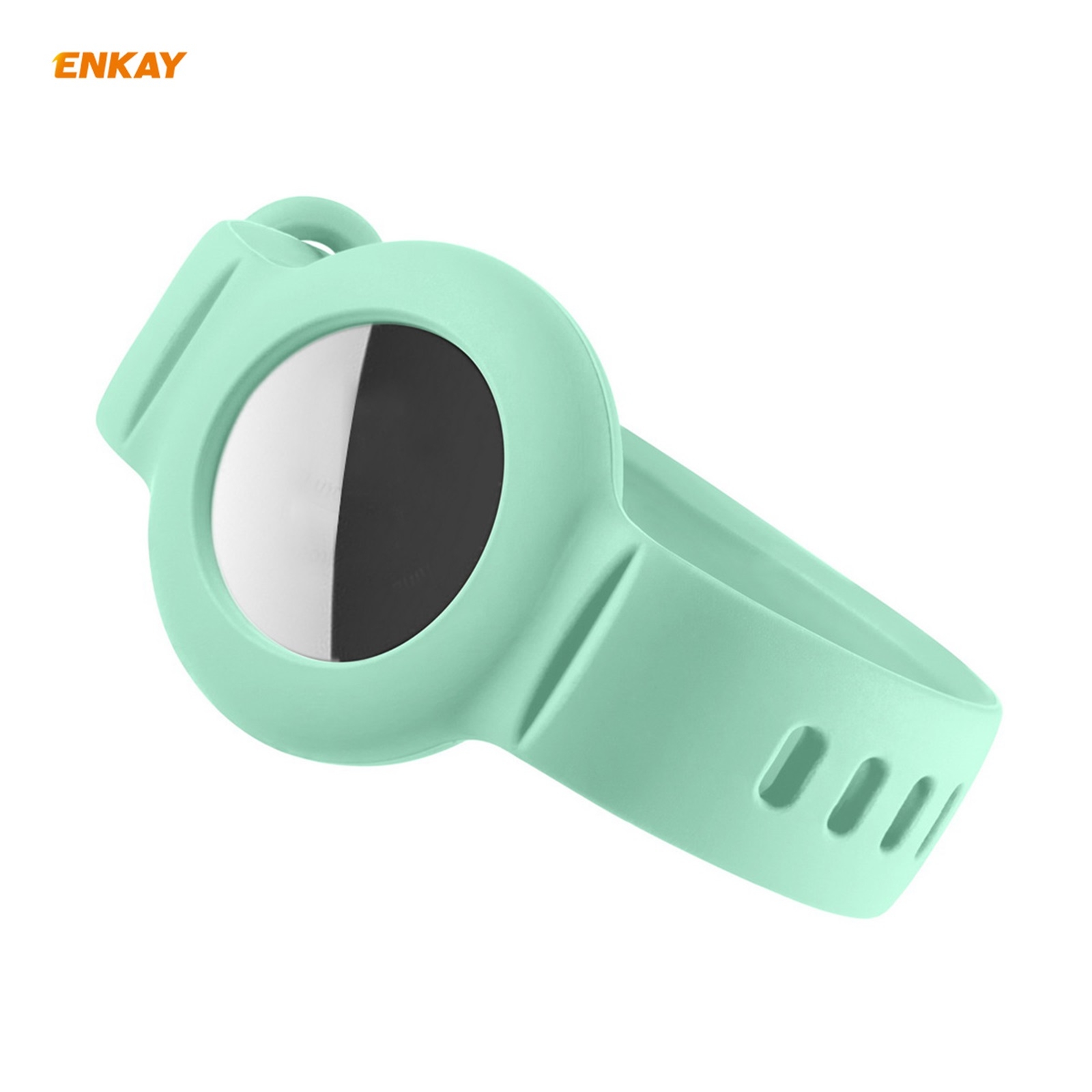 ENKAY Hat-Prince Children Watch Band Style Silicone Anti-lost Case for Apple AirTag(Green) ENKAY Hat-Prince Children Watch Band Style Silicone Anti-lost Case for Apple AirTag(Green)