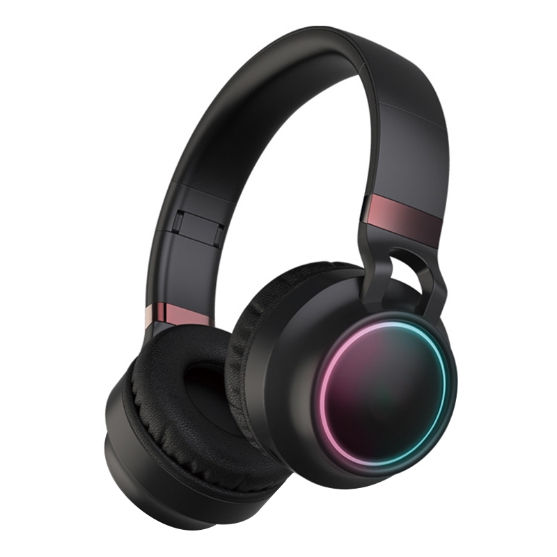 BD01 Colorful LED Bluetooth 5.0 Headphones Foldable Wireless HiFi Stereo Headset with Mic, Support TF Card / 3.5mm AUX(Black) BD01 Colorful LED Bluetooth 5.0 Headphones Foldable Wireless HiFi Stereo Headset with Mic, Support TF Card / 3.5mm AUX(Black)