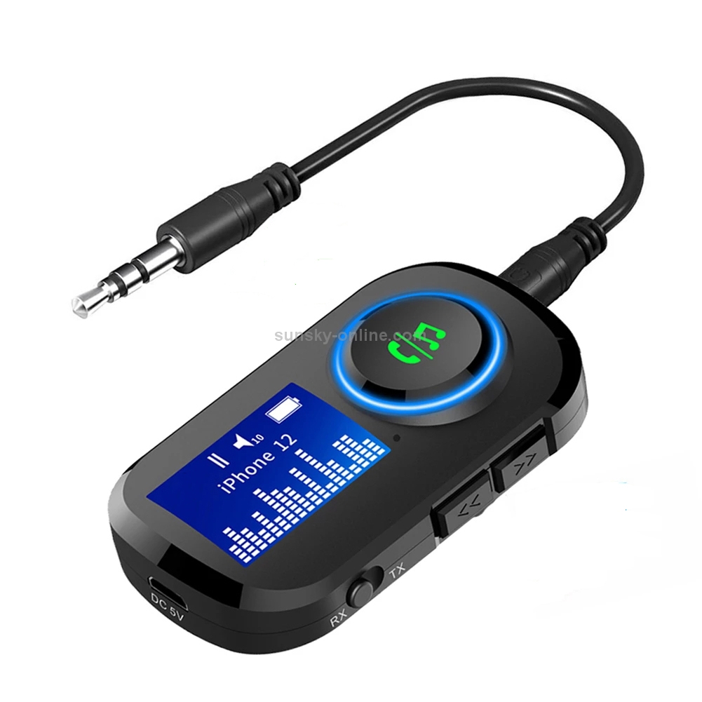 T5 2 in 1 Bluetooth 5.0 Audio Receiver Transmitter with LCD Display for TV PC Car Speaker AUX Music Adapter T5 2 in 1 Bluetooth 5.0 Audio Receiver Transmitter with LCD Display for TV PC Car Speaker AUX Music Adapter