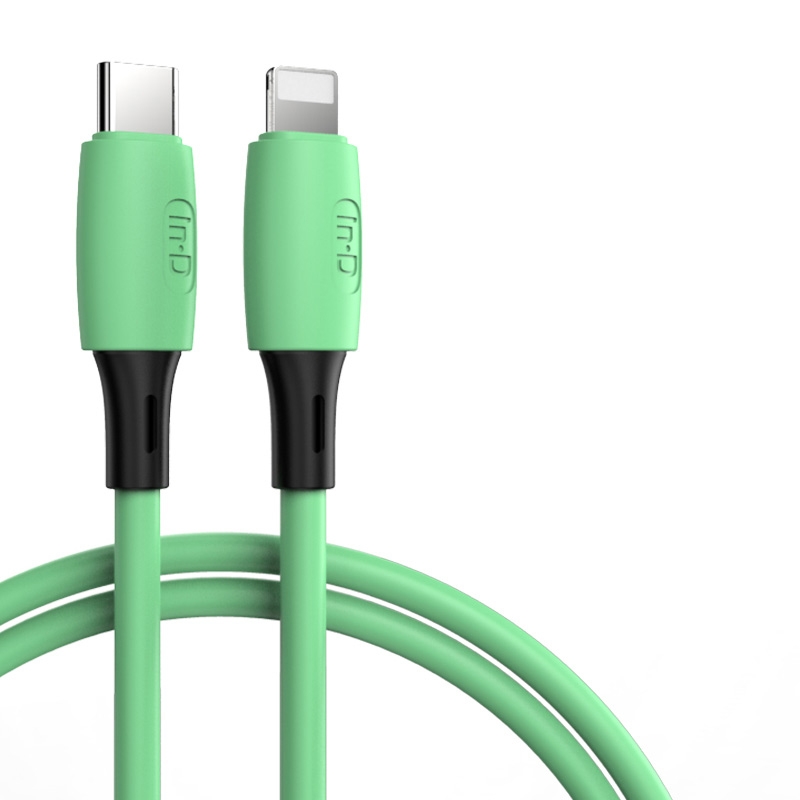 ENKAY Hat-Prince ENK-CB209 PD 20W 3A Type-C to 8 Pin Silicone Data Sync Fast Charging Cable, Cable Length: 1.2m(Green) ENKAY Hat-Prince ENK-CB209 PD 20W 3A Type-C to 8 Pin Silicone Data Sync Fast Charging Cable, Cable Length: 1.2m(Green)