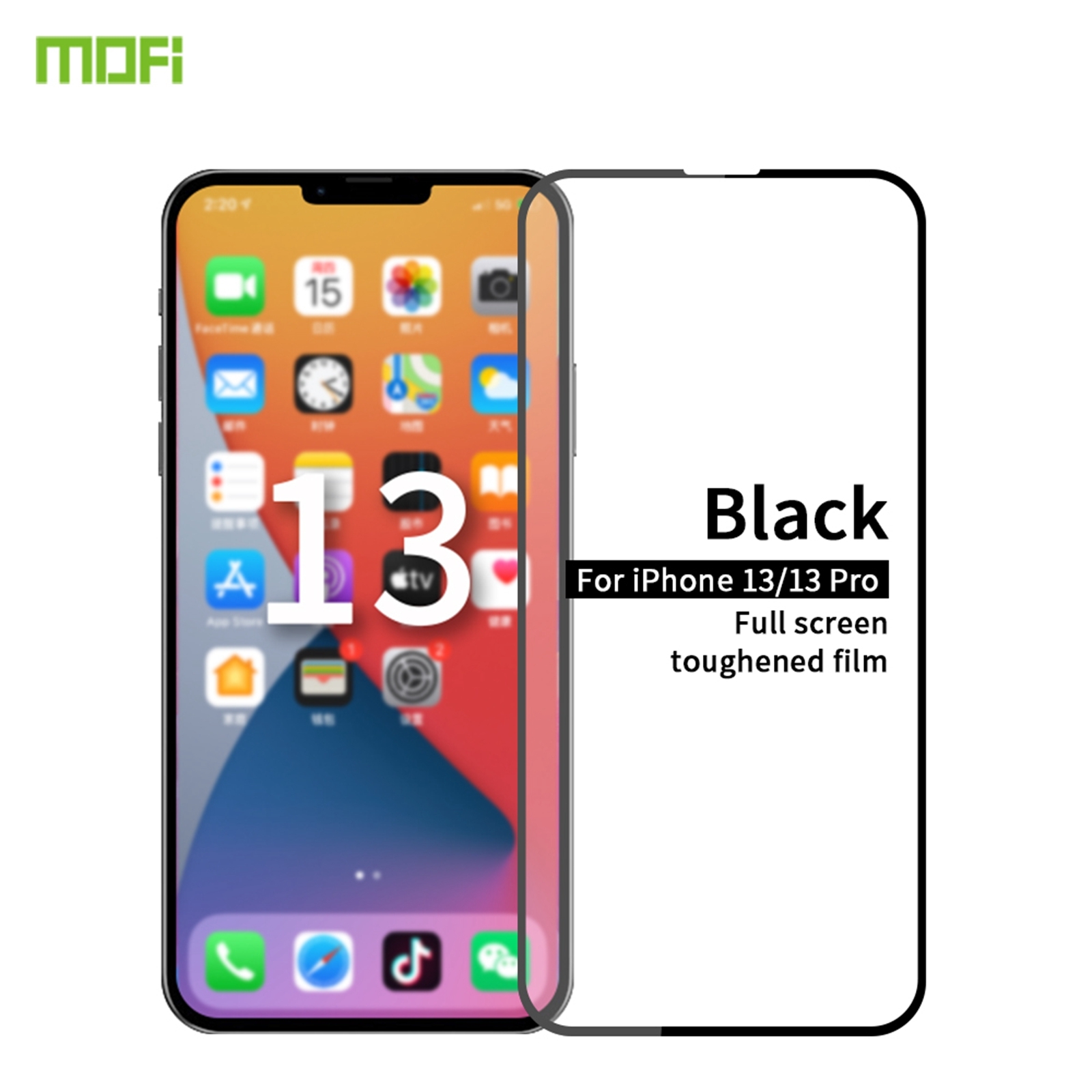 For iPhone 13 / 13 Pro MOFI 9H 2.5D Full Screen Tempered Glass Film(Black) For iPhone 13 / 13 Pro MOFI 9H 2.5D Full Screen Tempered Glass Film(Black)