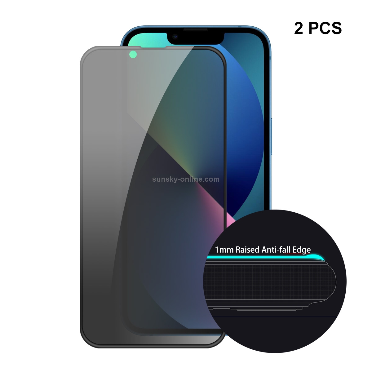 For iPhone 13 mini 2pcs ENKAY Hat-Prince Full Coverage Anti-drop Privacy Screen Protector Anti-spy Tempered Glass Film
