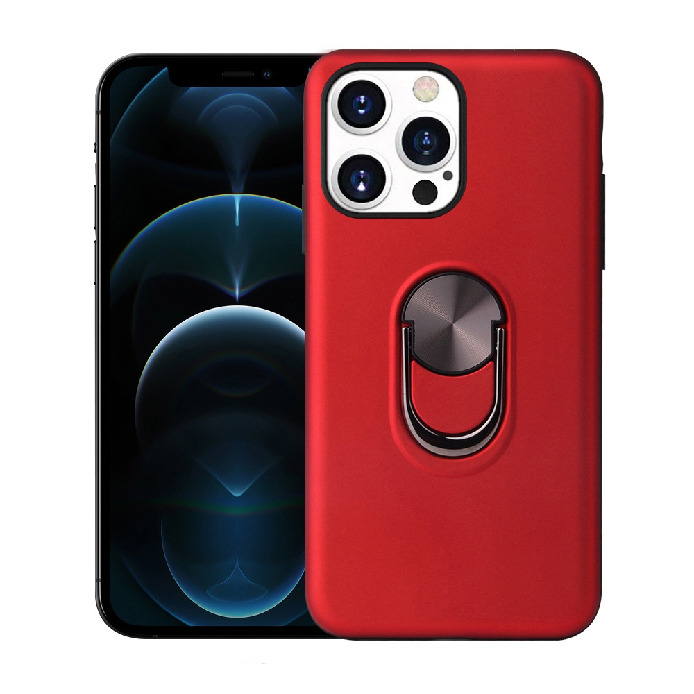 For iPhone 13 Pro Max  360 Rotary Multifunctional Stent PC+TPU Case with Magnetic Invisible Holder(Red)