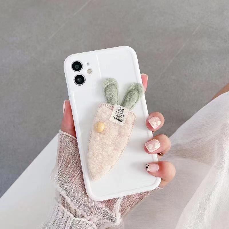 For iPhone 13 mini Cartoon Plush Carrot Bunny Shockproof Silicone TPU Case (White) For iPhone 13 mini Cartoon Plush Carrot Bunny Shockproof Silicone TPU Case (White)