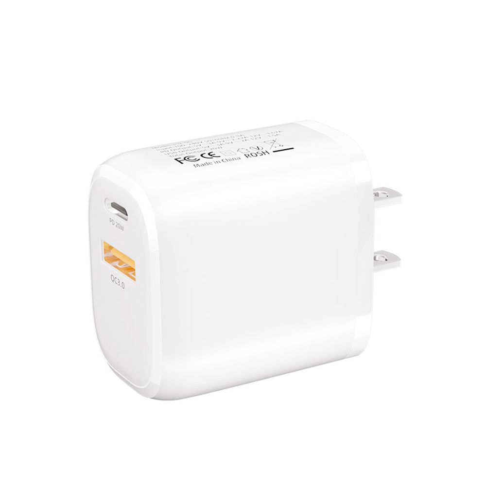 CS-20W Mini Portable PD3.0 + QC3.0 Dual Ports Fast Charger(US Plug) CS-20W Mini Portable PD3.0 + QC3.0 Dual Ports Fast Charger(US Plug)