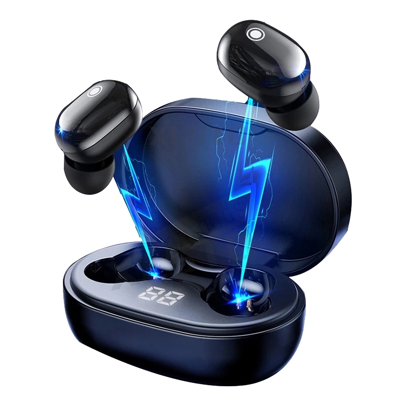 TWS-A12 Bluetooth 5.0 Copper Ring Speaker Binaural Stereo Touch Control Earphones(Black)