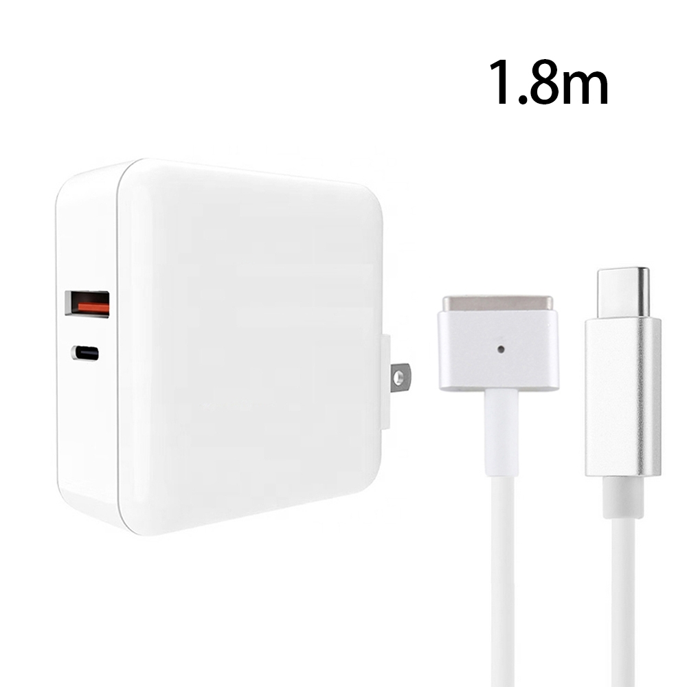 A6 PD 65W USB-C / Type-C + QC3.0 USB Laptop Adapter + 1.8m USB-C / Type-C to MagSafe 2 / T Data Cable Set for MacBook Series, US Plug A6 PD 65W USB-C / Type-C + QC3.0 USB Laptop Adapter + 1.8m USB-C / Type-C to MagSafe 2 / T Data Cable Set for MacBook Series, US Plug