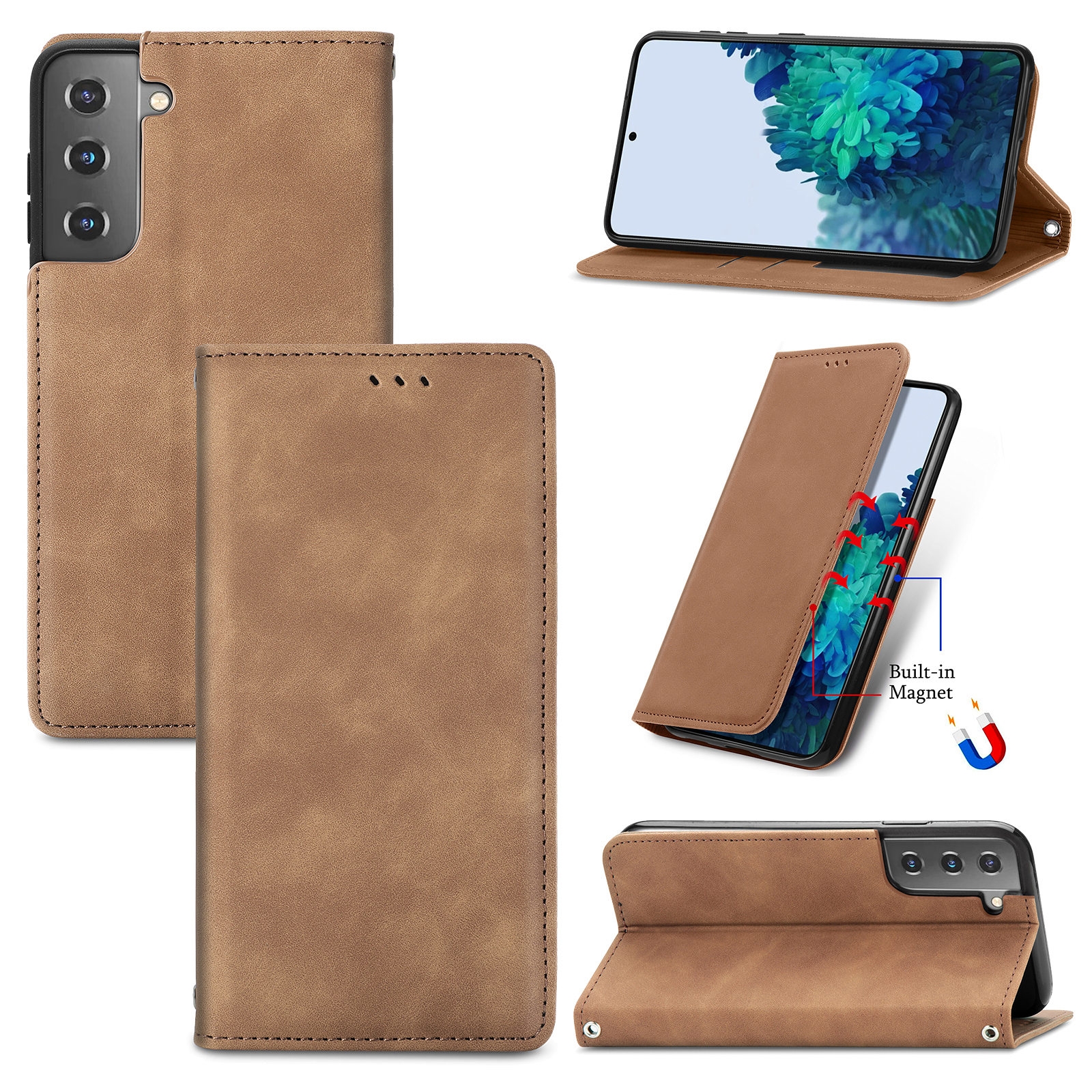 For Samsung Galaxy S22 5G Retro Skin Feel Magnetic Horizontal Flip Leather Case with Holder & Card Slots & Wallet & Photo Frame(Brown) For Samsung Galaxy S22 5G Retro Skin Feel Magnetic Horizontal Flip Leather Case with Holder & Card Slots & Wallet & Photo Frame(Brown)