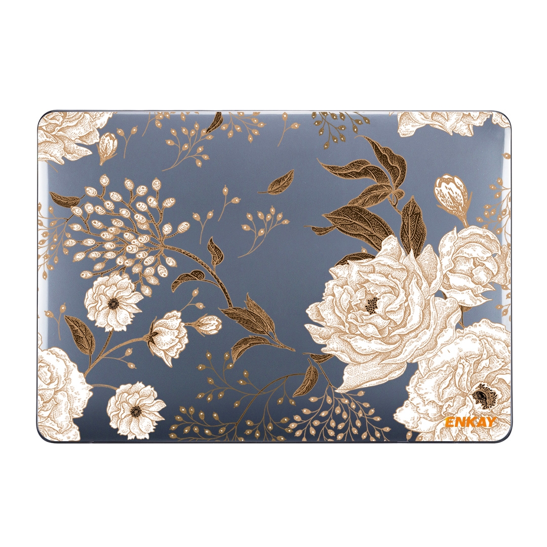 ENKAY Vintage Pattern Series Laotop Protective Crystal Case For MacBook Pro 13.3 inch A2251 / A2289 / A2338 2020(Golden Peony) ENKAY Vintage Pattern Series Laotop Protective Crystal Case For MacBook Pro 13.3 inch A2251 / A2289 / A2338 2020(Golden Peony)