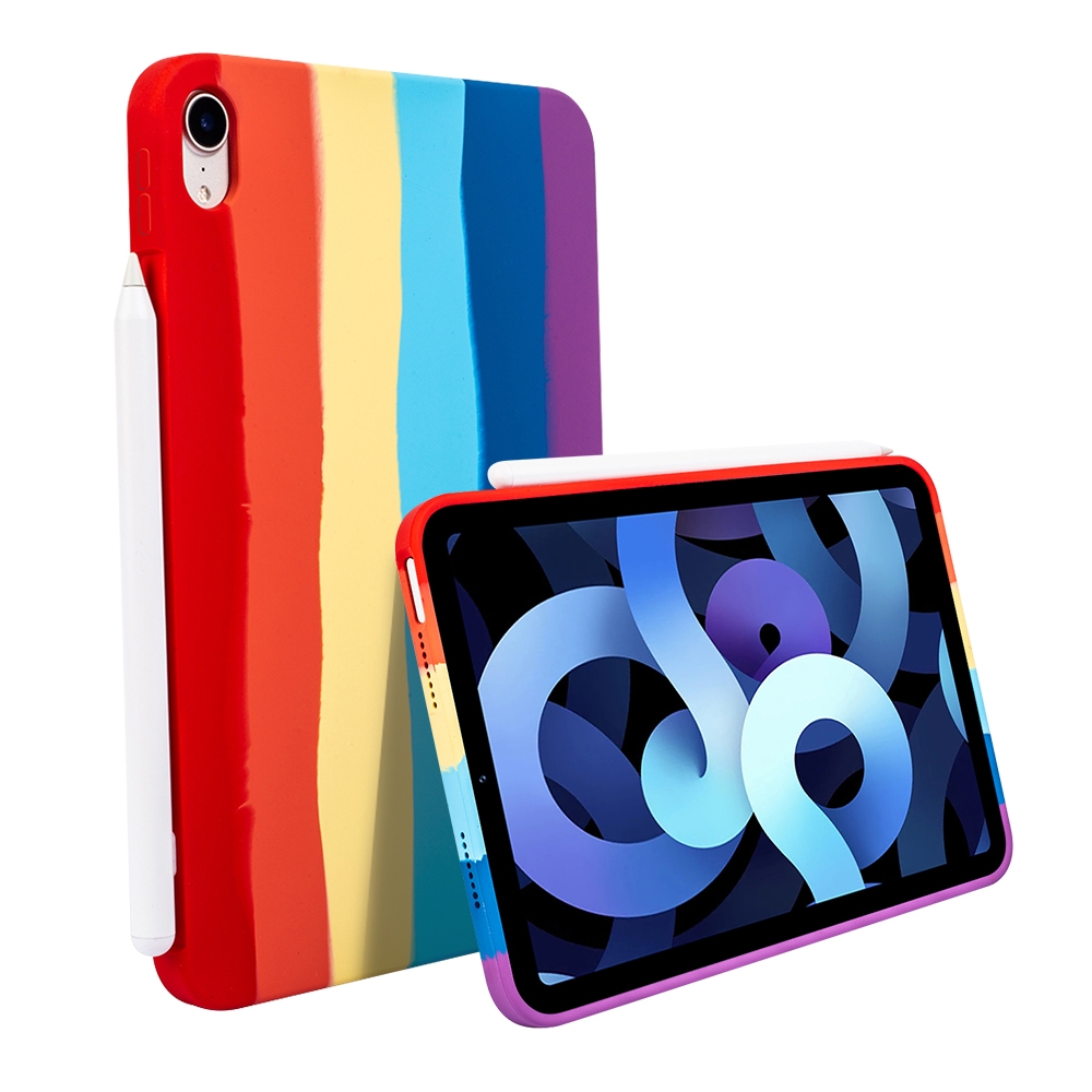 Liquid Silicone Magnetic Pen Function Tablet Case for iPad Air 2020 / 2022 10.9(Rainbow) Liquid Silicone Magnetic Pen Function Tablet Case for iPad Air 2020 / 2022 10.9(Rainbow)