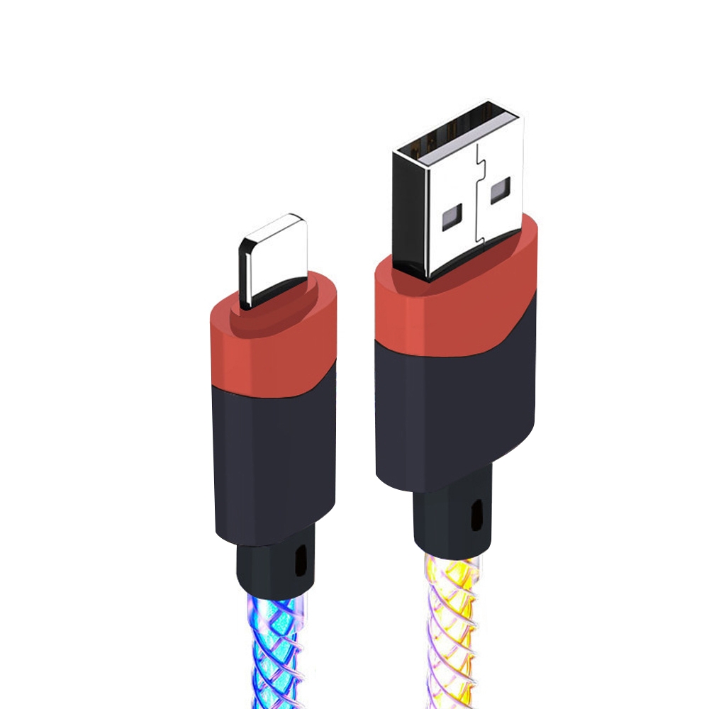XJ-80 USB to 8 Pin RGB Stream Light Fast Charging Data Cable, Length: 1m XJ-80 USB to 8 Pin RGB Stream Light Fast Charging Data Cable, Length: 1m
