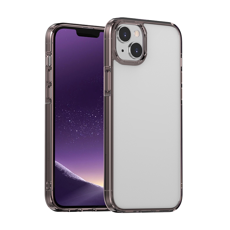 For iPhone 14 PC + TPU Full Coverage Shockproof Phone Case (Transparent Black) For iPhone 14 PC + TPU Full Coverage Shockproof Phone Case (Transparent Black)