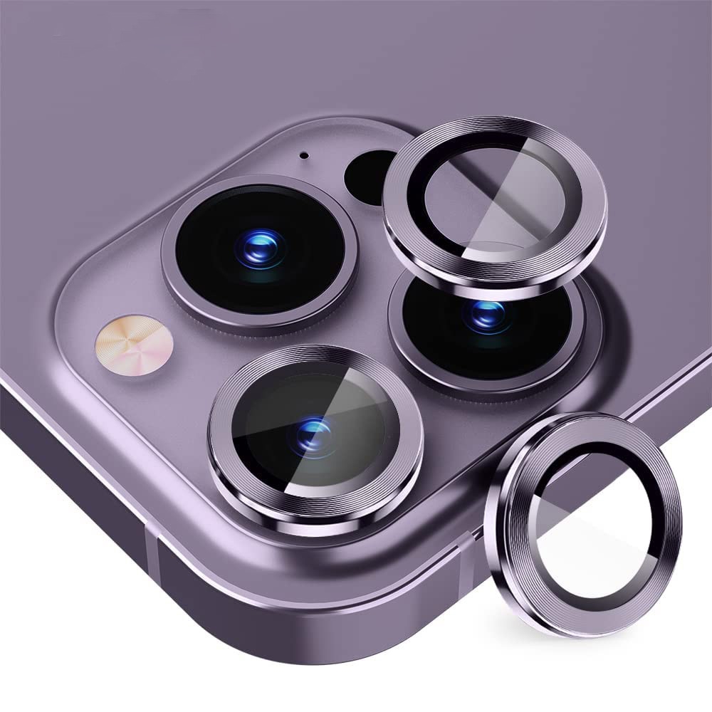 For iPhone 14 Pro / 14 Pro Max ENKAY 9H Rear Lens Metal Ring Tempered Glass Film (Deep Purple) For iPhone 14 Pro / 14 Pro Max ENKAY 9H Rear Lens Metal Ring Tempered Glass Film (Deep Purple)