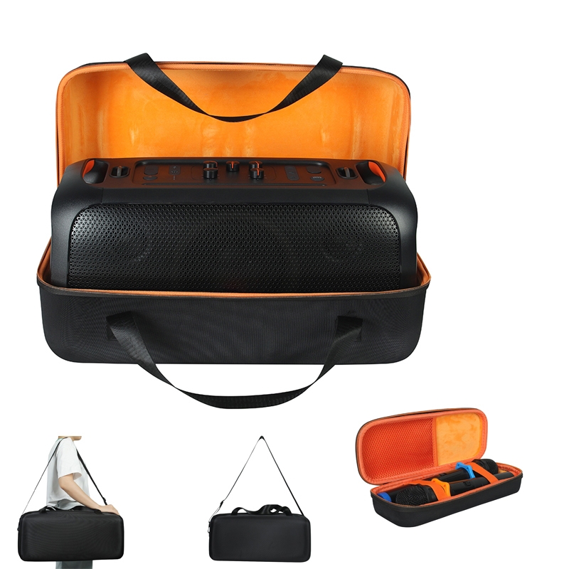 For JBL Partybox On-The-Go Shockproof Hard EVA Storage Bag Carrying Box with Microphone Bag(Black + Orange) For JBL Partybox On-The-Go Shockproof Hard EVA Storage Bag Carrying Box with Microphone Bag(Black + Orange)