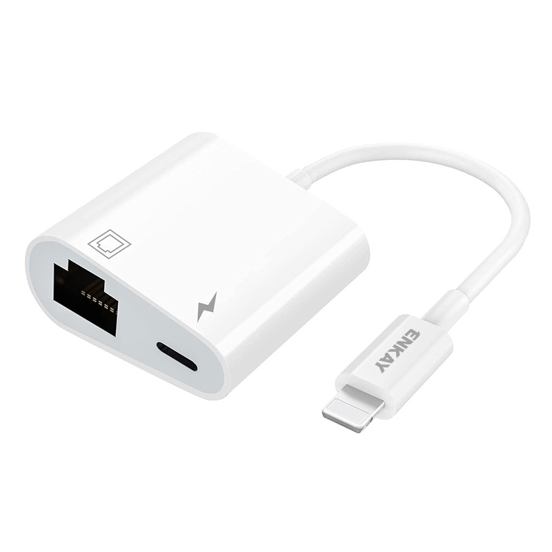 ENKAY Hat-Prince 2 in 1 8 Pin Male to Female 8 Pin + RJ45 Ethernet LAN Network Adapter