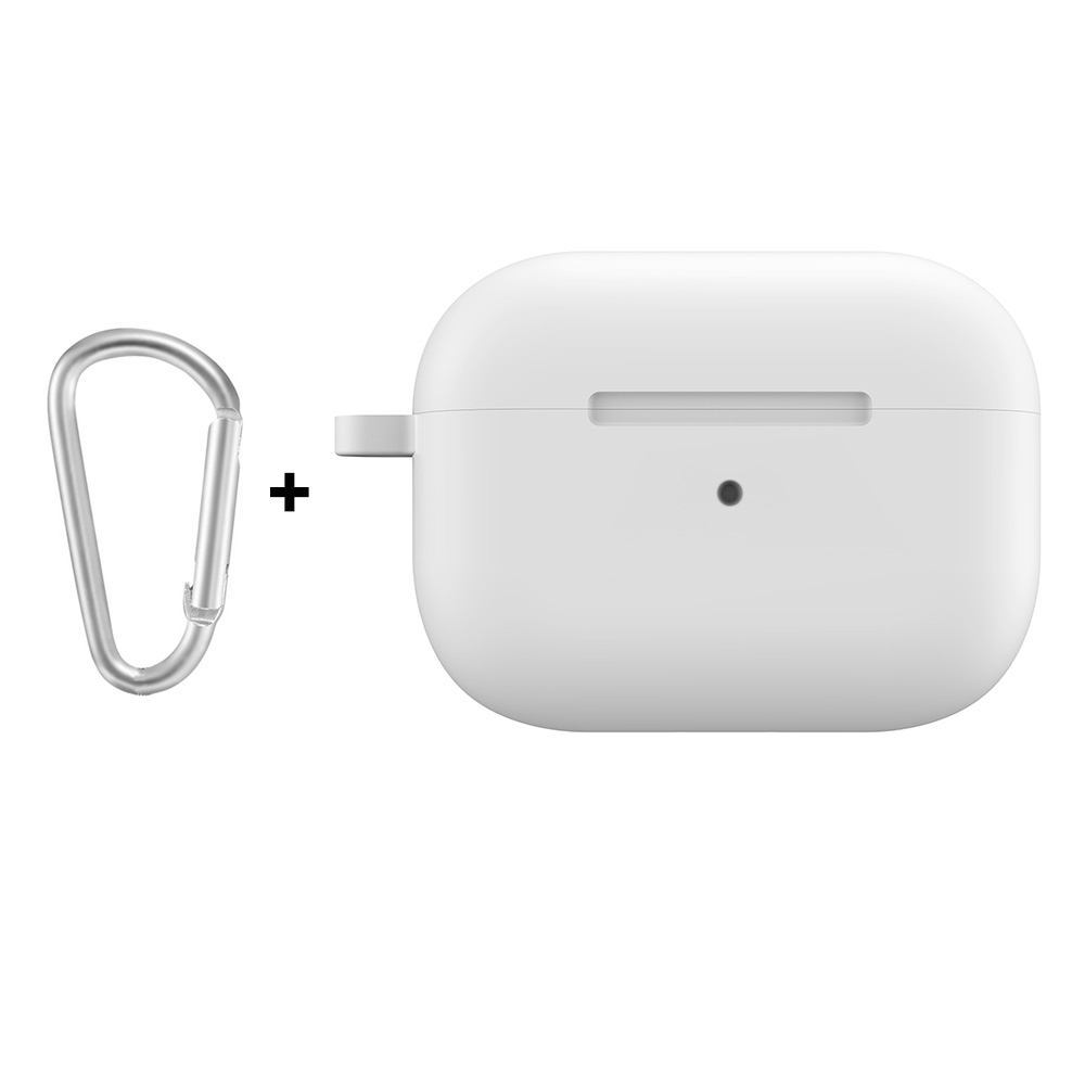 For Apple AirPods Pro 2 2022 ENKAY Thickened Silicone Protective Case with Keychain(White) For Apple AirPods Pro 2 2022 ENKAY Thickened Silicone Protective Case with Keychain(White)