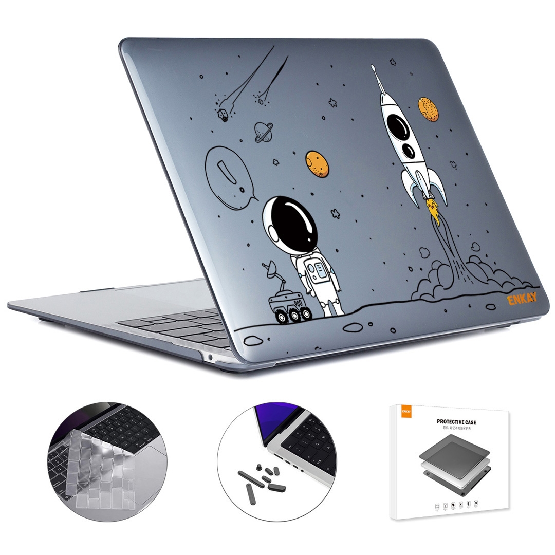For MacBook Air 13.6 2022/2024 A2681 (M2) / A3113 (M3) ENKAY Hat-Prince 3 in 1 Spaceman Pattern Laotop Protective Crystal Case with TPU Keyboard Film / Anti-dust Plugs, Version:EU(Spaceman No.1) For MacBook Air 13.6 2022/2024 A2681 (M2) / A3113 (M3) ENKAY Hat-Prince 3 in 1 Spaceman Pattern Laotop Protective Crystal Case with TPU Keyboard Film / Anti-dust Plugs, Version:EU(Spaceman No.1)