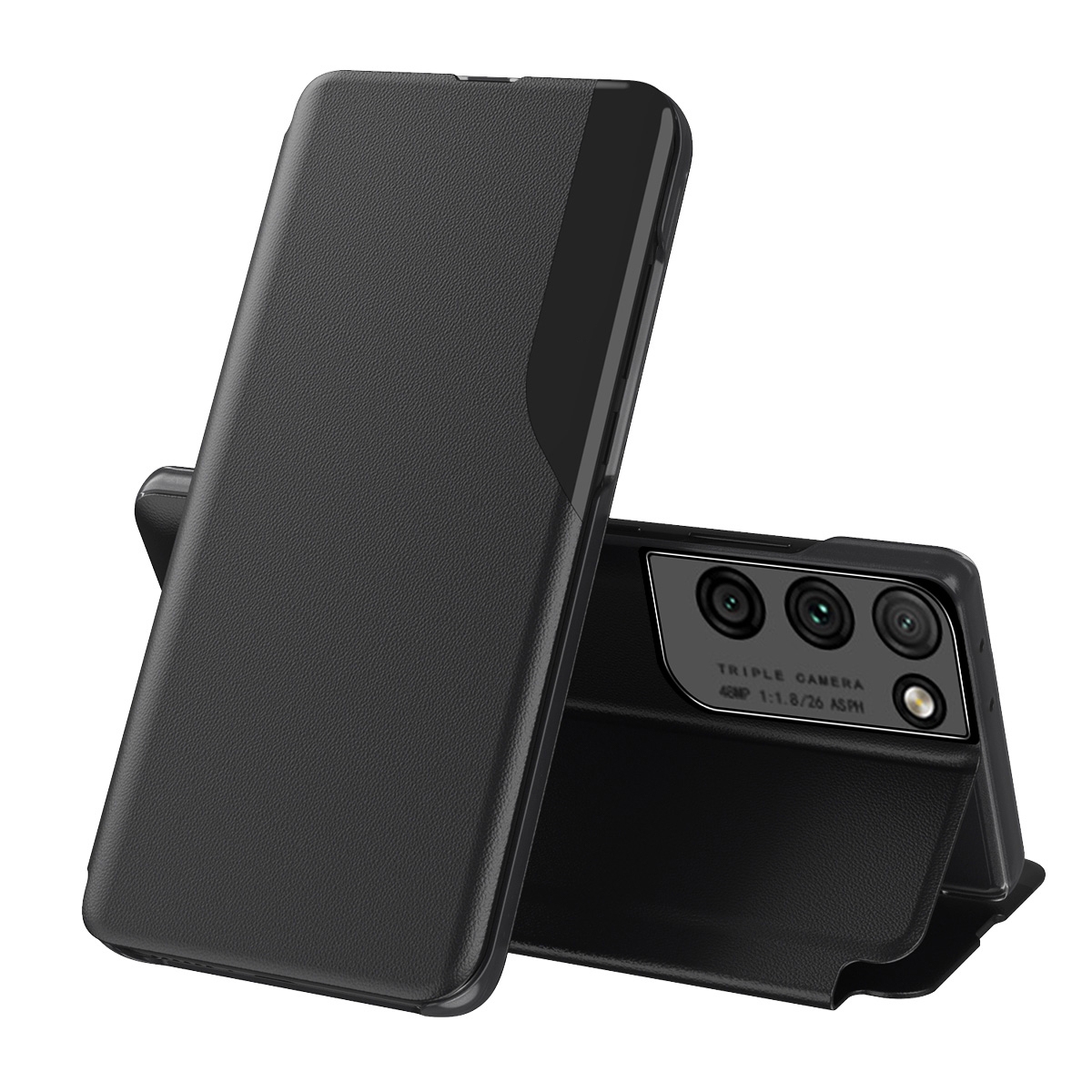 For Samsung Galaxy S23 Ultra 5G Attraction Flip Holder Leather Phone Case(Black)