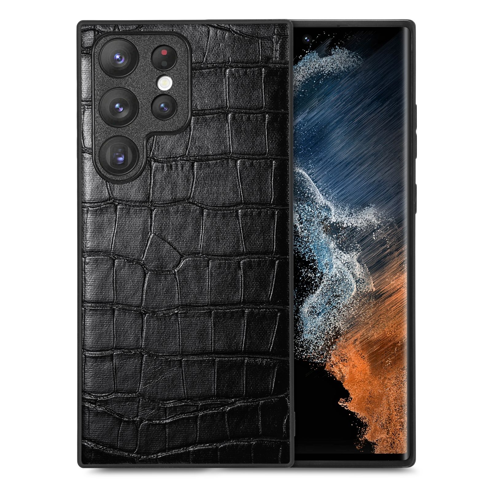 For Samsung Galaxy S23 Ultra 5G Crocodile Grain Leather Back Cover Phone Case(Black) For Samsung Galaxy S23 Ultra 5G Crocodile Grain Leather Back Cover Phone Case(Black)