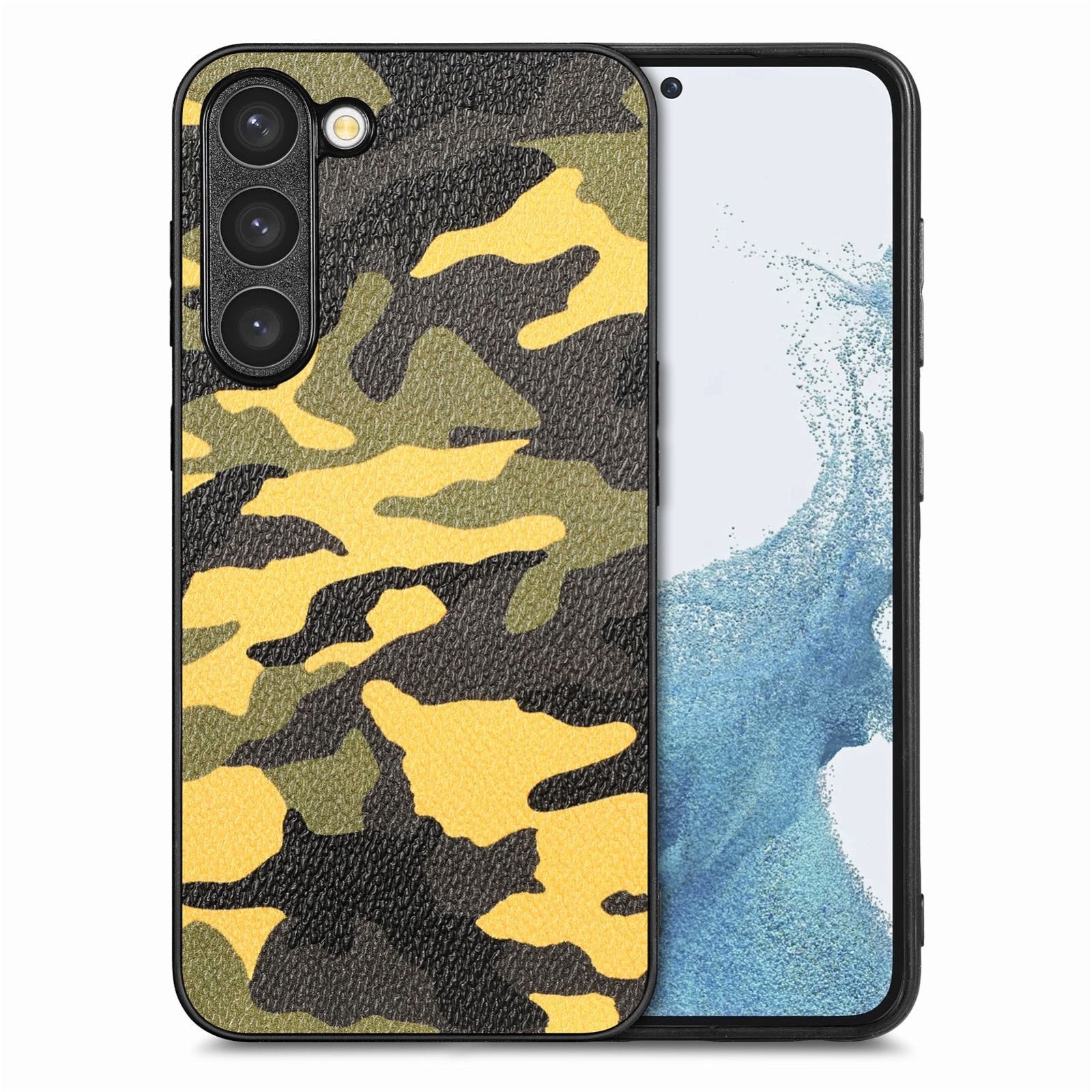 For Samsung Galaxy S23+ 5G Camouflage Leather Back Cover Phone Case(Yellow) For Samsung Galaxy S23+ 5G Camouflage Leather Back Cover Phone Case(Yellow)