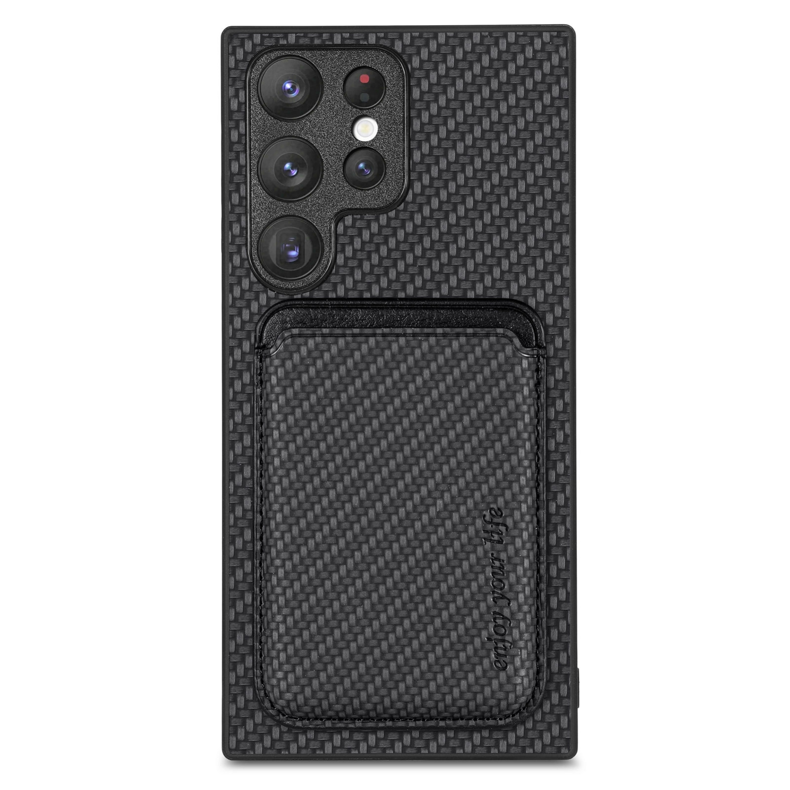 For Samsung Galaxy S23 Ultra 5G Carbon Fiber Leather Card Magsafe Case(Black) For Samsung Galaxy S23 Ultra 5G Carbon Fiber Leather Card Magsafe Case(Black)