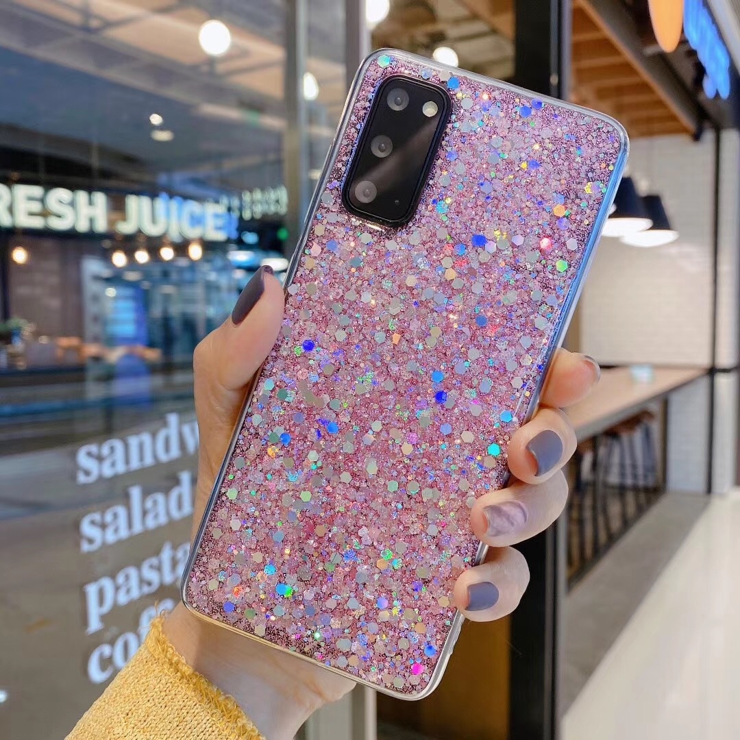 For Samsung Galaxy S21 5G Glitter Sequins Epoxy TPU Phone Case(Pink) For Samsung Galaxy S21 5G Glitter Sequins Epoxy TPU Phone Case(Pink)