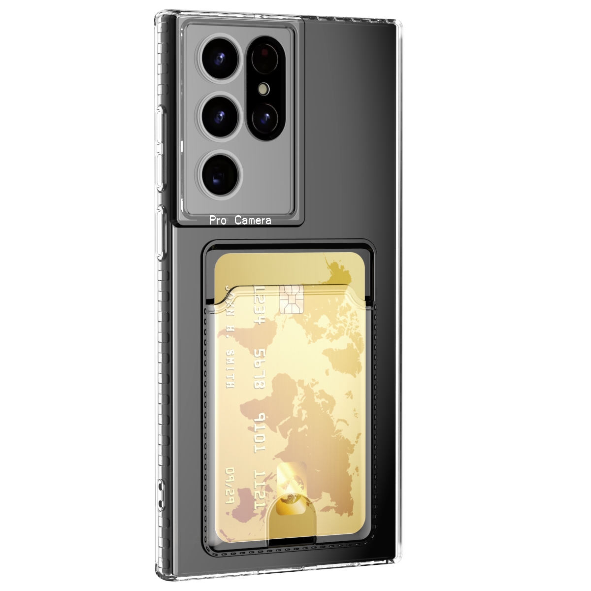 For Samsung Galaxy S23 Ultra 5G Card Bag Shockproof Transparent Phone Case(Transparent) For Samsung Galaxy S23 Ultra 5G Card Bag Shockproof Transparent Phone Case(Transparent)