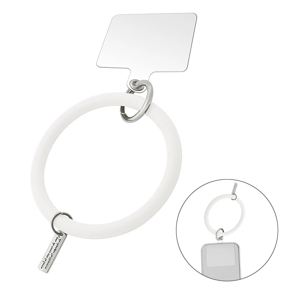 JUNSUNMAY Silicone Bracelet Mobile Phone Lanyard Loop Anti-lost Wrist Rope Universal for Phone Case(White) JUNSUNMAY Silicone Bracelet Mobile Phone Lanyard Loop Anti-lost Wrist Rope Universal for Phone Case(White)
